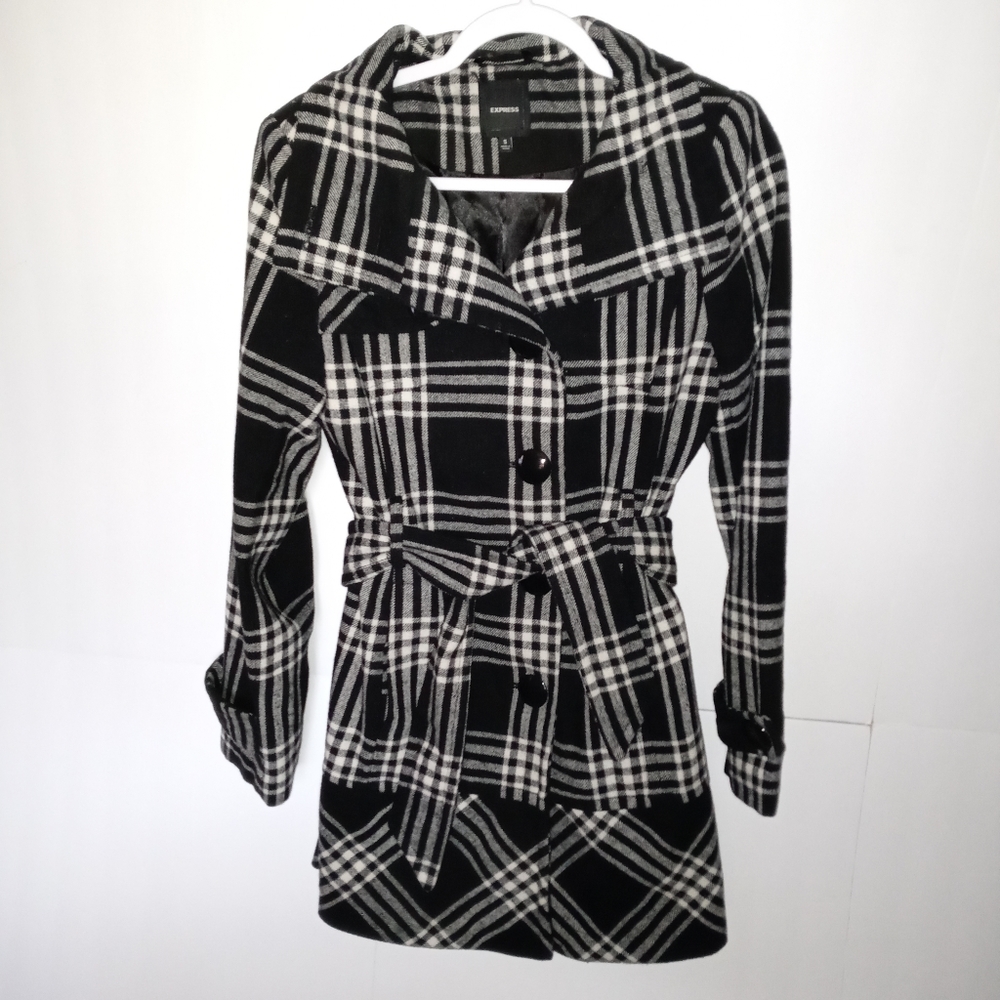 EXPRESS Plaid Peacoat Winter Jacket